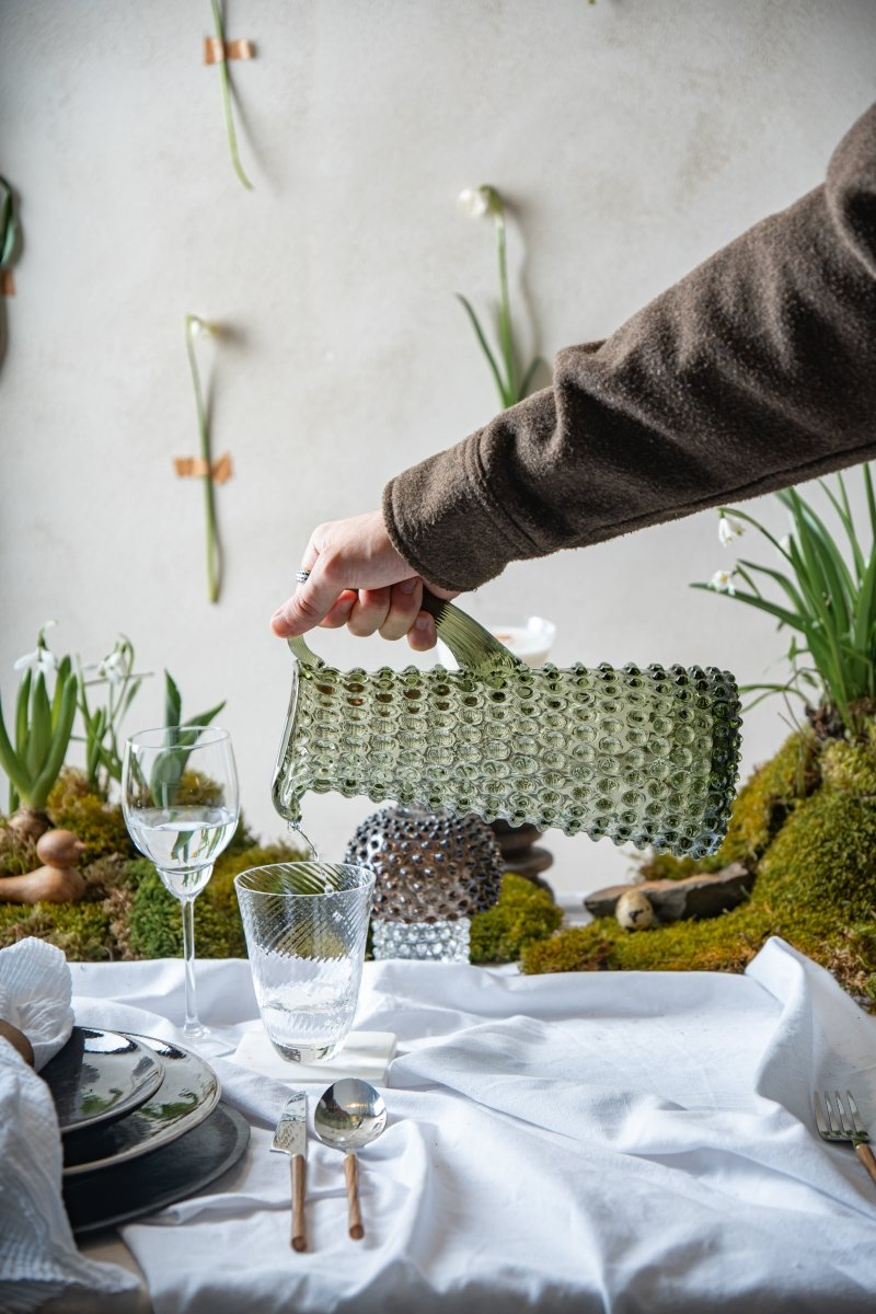 Olive Green Hobnail Jug Tall - KLIMCHI