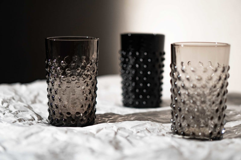 Black Smoke Hobnail Tumblers - KLIMCHI