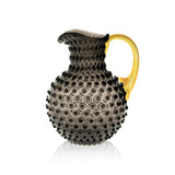 Black Smoke Hobnail Jug with Shiny Gold Handle - KLIMCHI