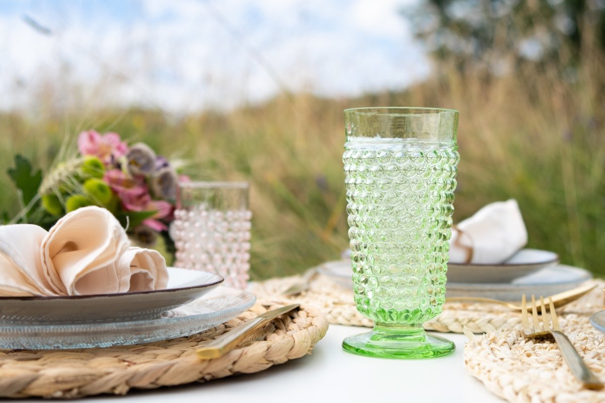 Light Green Hobnail Goblet (set of 2 pieces) - KLIMCHI