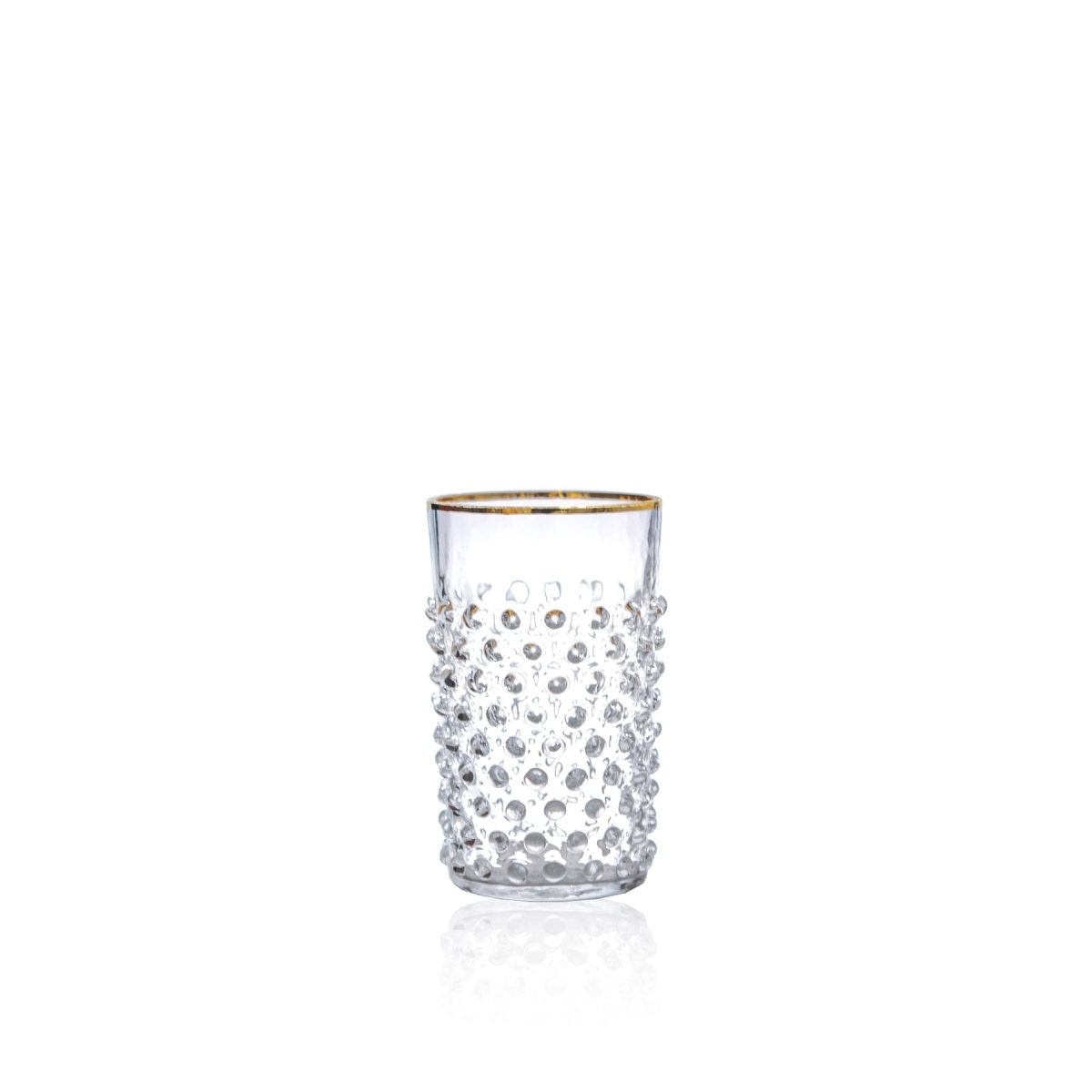 Crystal Hobnail Tumblers with Golden Rim - KLIMCHI