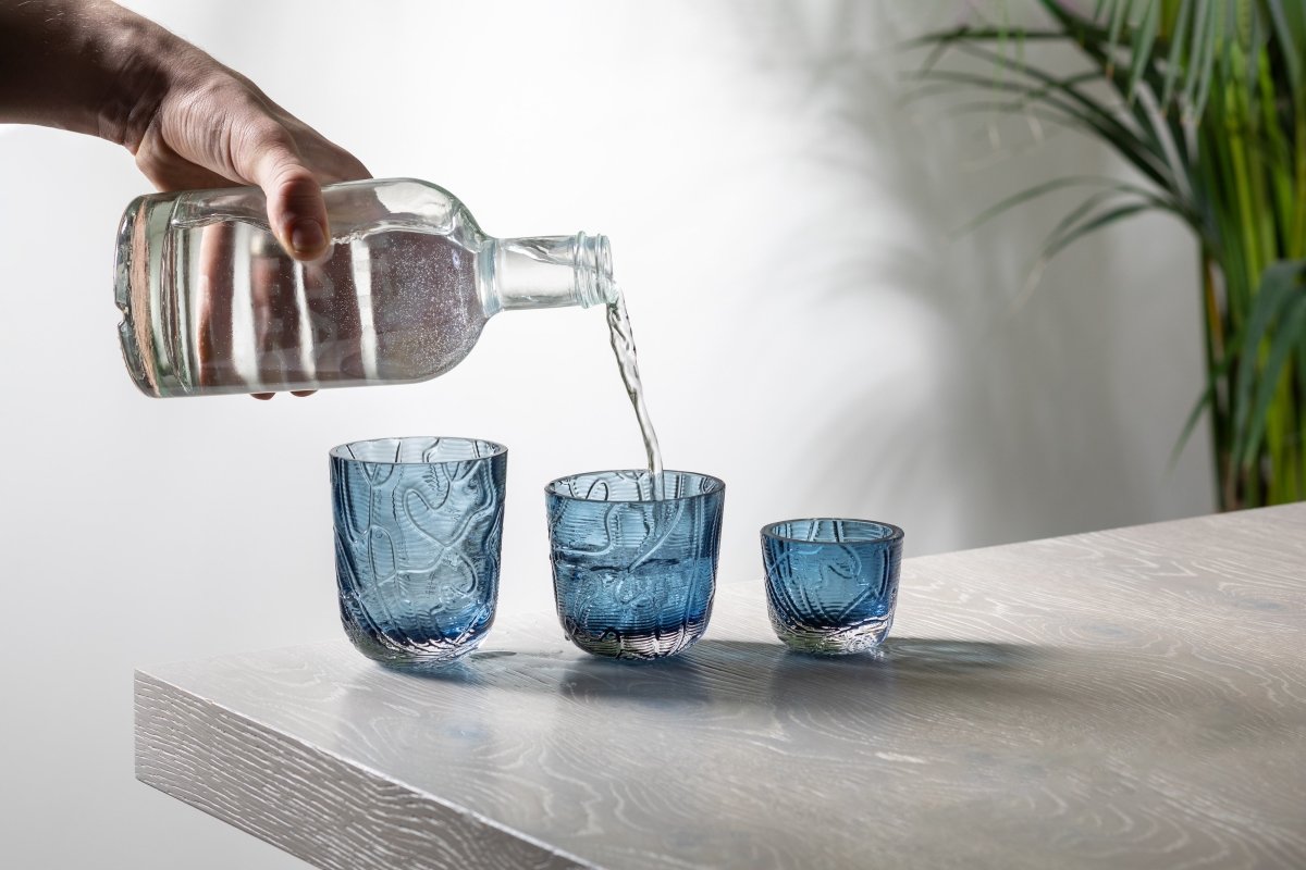 Crust Shot Glasses in Underlay Blue Smoke (Set of 2) - KLIMCHI