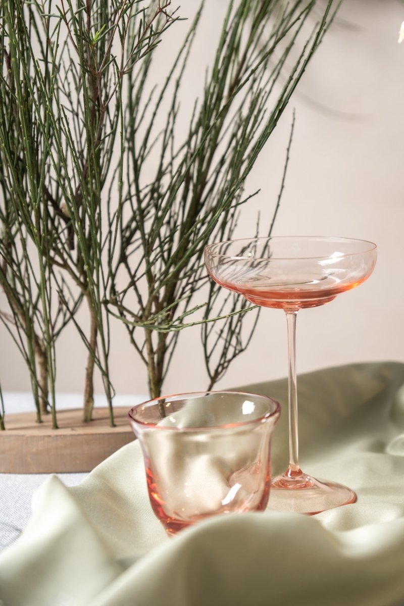 SHADOWS <br> Drinking Glass in Suede Pink <br> (Set of 2) - KLIMCHI