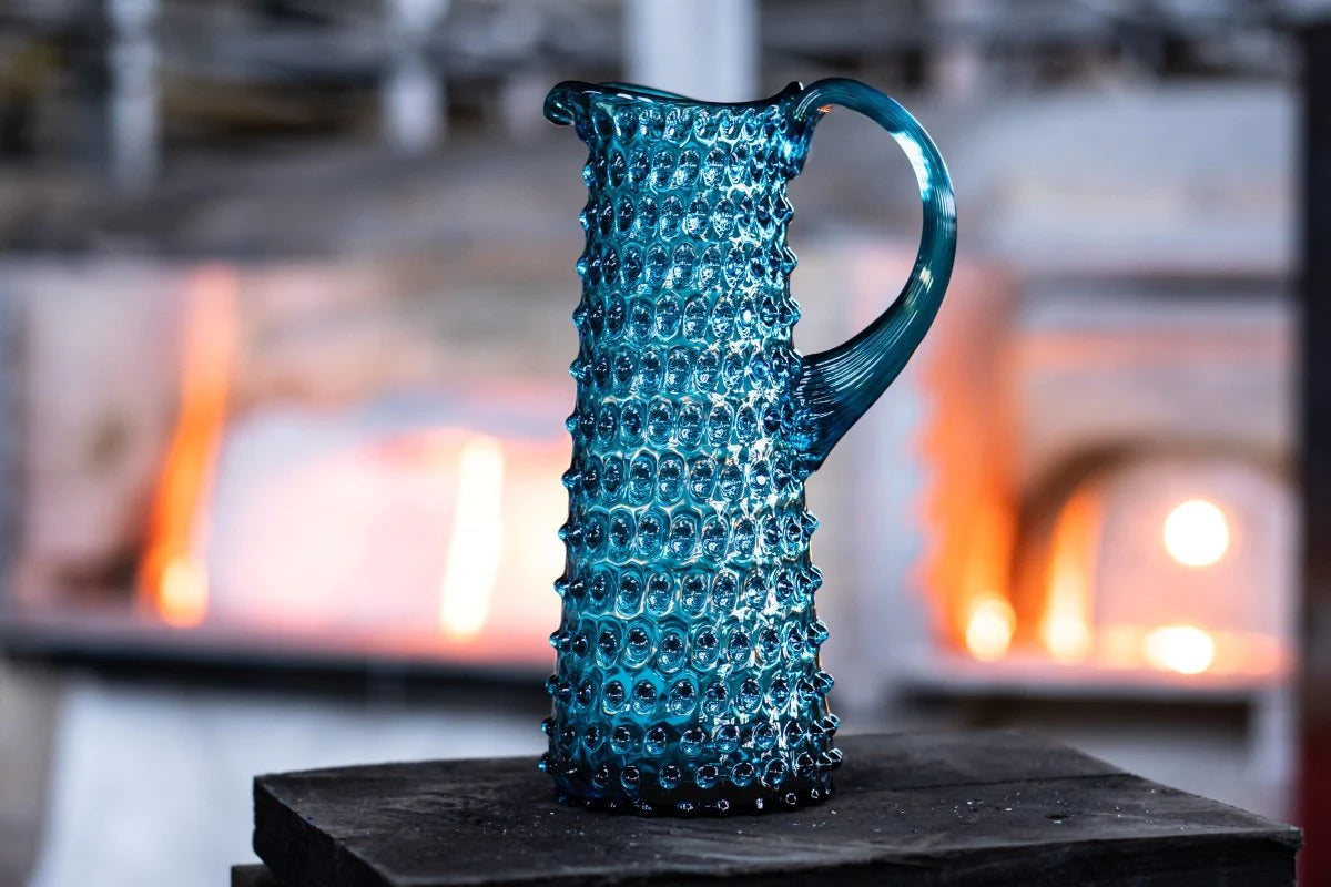 Aquamarine Hobnail Jug Tall - KLIMCHI